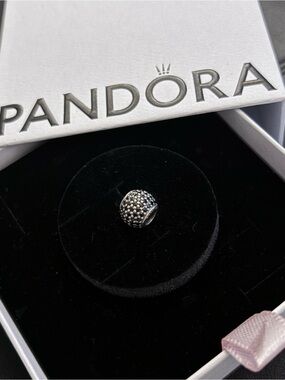 Pandora Black and Silver Pavé Round Bead Charm